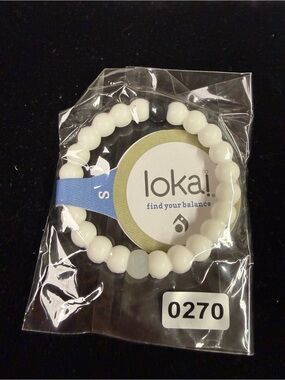Lokai White Bracelet with Single Black Balance Bead